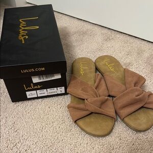 Lulu's Tan Santana Slide Sandals